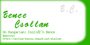 bence csollan business card